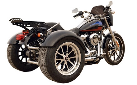 harley Davidson Dyna with Frankenstein Trike Conversion Kit installed on a Dyna